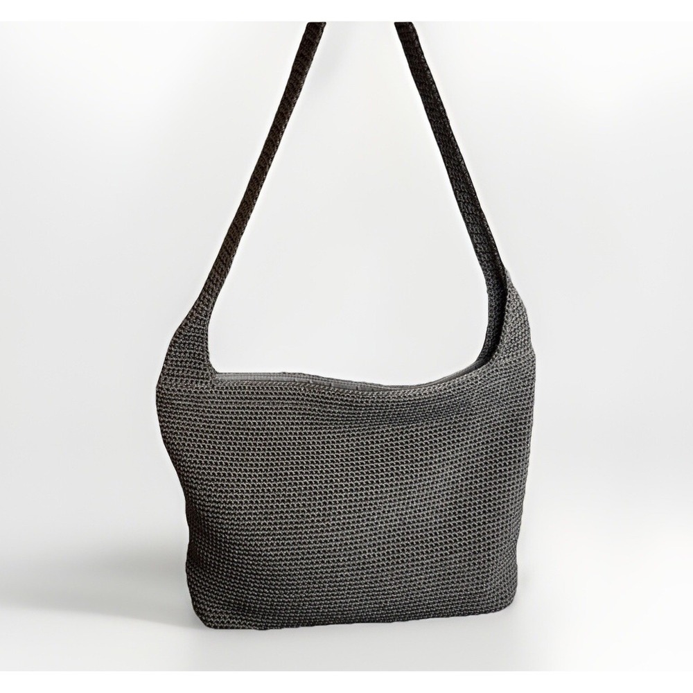 Vintage The Sak Black Hobo Purse Shoulder Bag Woven Knit Rectangle Retro Y2K